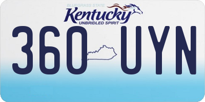 KY license plate 360UYN