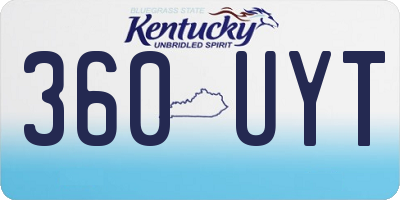 KY license plate 360UYT