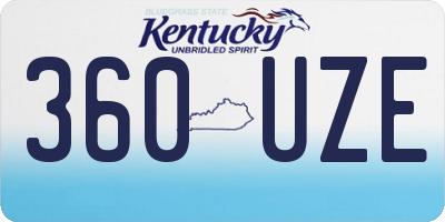 KY license plate 360UZE