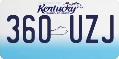 KY license plate 360UZJ