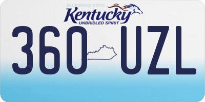 KY license plate 360UZL