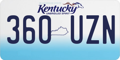 KY license plate 360UZN