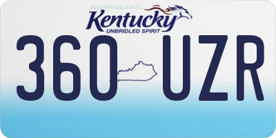 KY license plate 360UZR