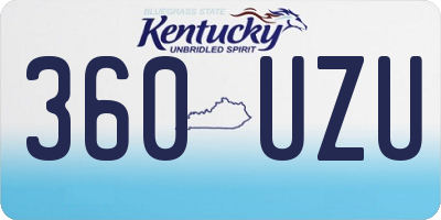 KY license plate 360UZU