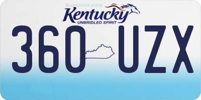 KY license plate 360UZX