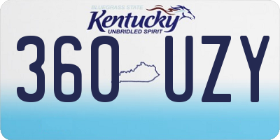 KY license plate 360UZY