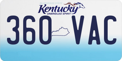 KY license plate 360VAC