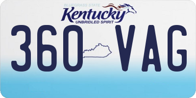 KY license plate 360VAG