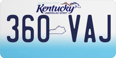KY license plate 360VAJ