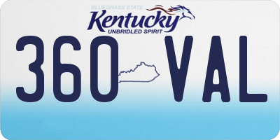 KY license plate 360VAL