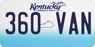 KY license plate 360VAN