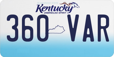 KY license plate 360VAR