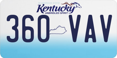 KY license plate 360VAV