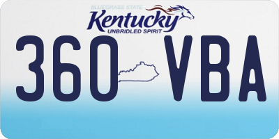 KY license plate 360VBA