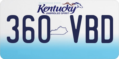 KY license plate 360VBD
