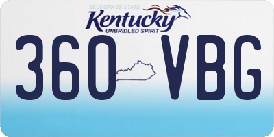 KY license plate 360VBG