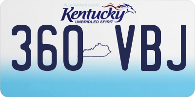 KY license plate 360VBJ