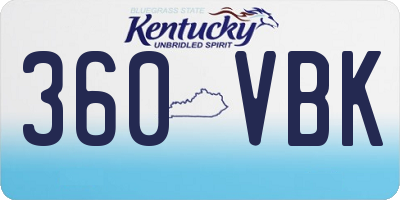 KY license plate 360VBK