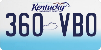 KY license plate 360VBO