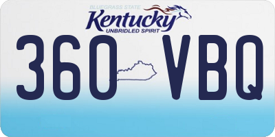 KY license plate 360VBQ