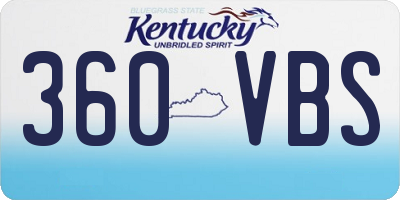 KY license plate 360VBS