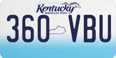 KY license plate 360VBU