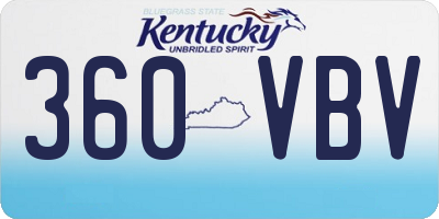 KY license plate 360VBV
