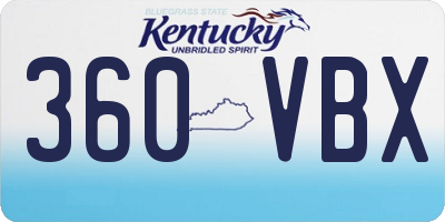 KY license plate 360VBX