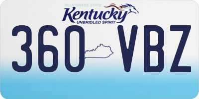 KY license plate 360VBZ