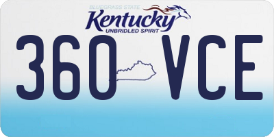 KY license plate 360VCE