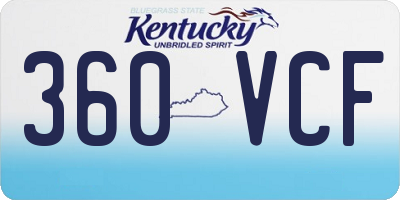 KY license plate 360VCF