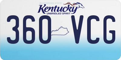 KY license plate 360VCG