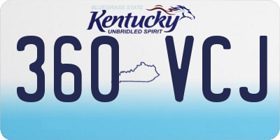 KY license plate 360VCJ