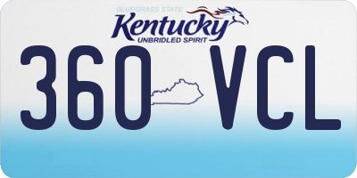 KY license plate 360VCL