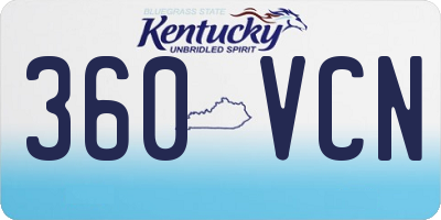 KY license plate 360VCN
