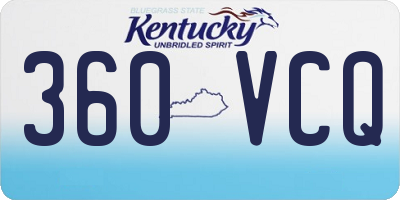 KY license plate 360VCQ