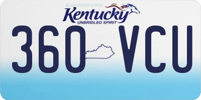 KY license plate 360VCU