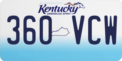 KY license plate 360VCW