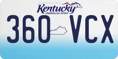 KY license plate 360VCX