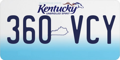 KY license plate 360VCY