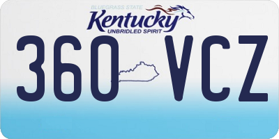 KY license plate 360VCZ