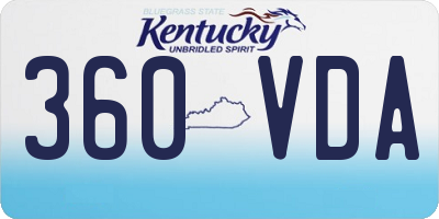 KY license plate 360VDA