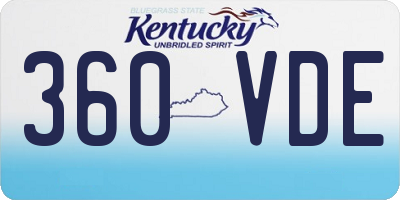 KY license plate 360VDE