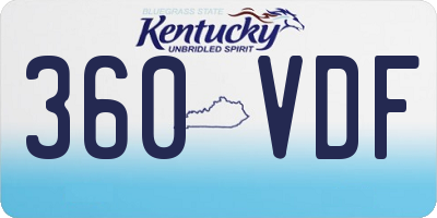 KY license plate 360VDF