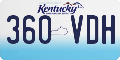 KY license plate 360VDH