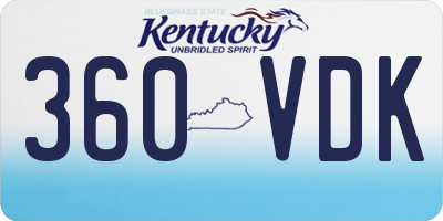 KY license plate 360VDK