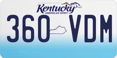 KY license plate 360VDM