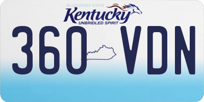 KY license plate 360VDN
