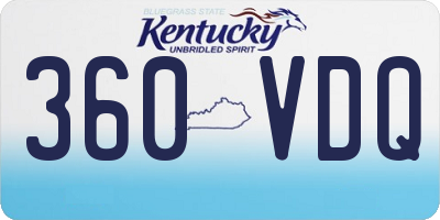 KY license plate 360VDQ