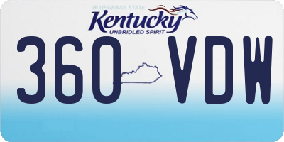 KY license plate 360VDW
